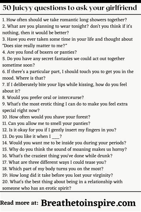 121 Juicy Questions to Ask Your Girlfriend